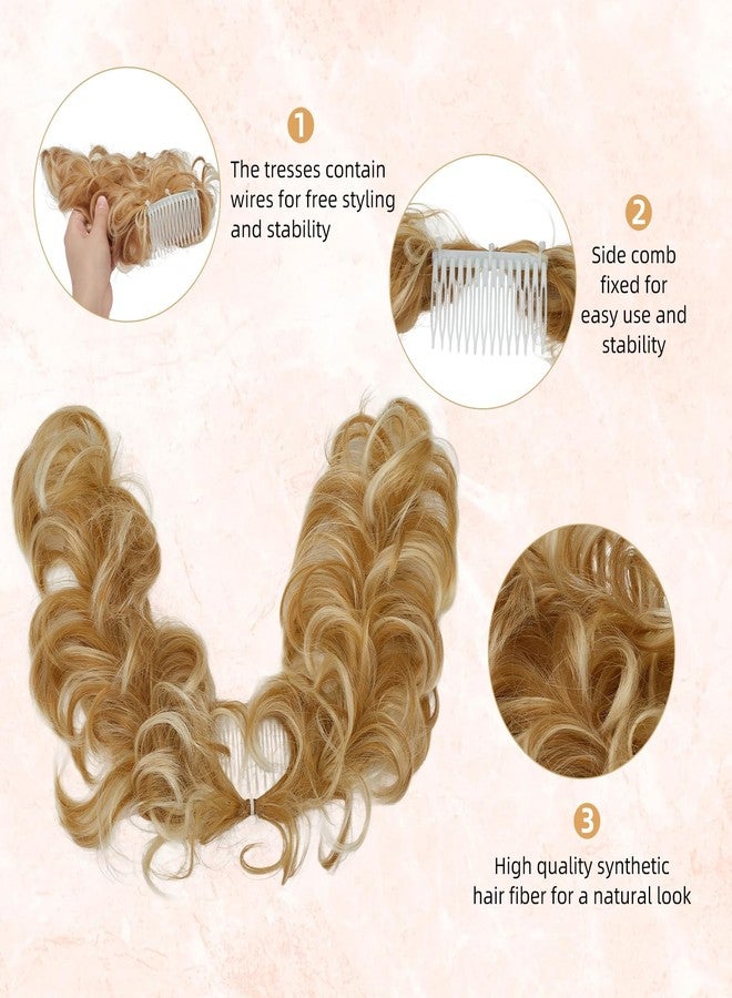 NICENEEDED Messy Bun Hair Piece, Side Comb Clip in Hair Bun Hairpiece for Women, Versatile Adjustable Styles Easy Hair Pieces Dirty Blonde - Image 5
